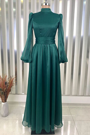 Afra Tesettür Abiye Zümrüt