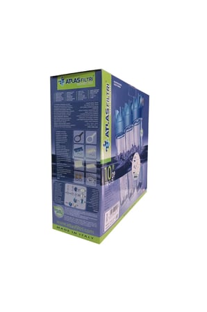 Atlas 10 Inç Dp Üçlü Trıo Housıng 3/4" Dolu Filtre Kabı - Yıkanabilir, 5 Mikron, Silifoz