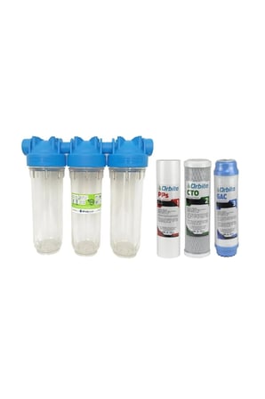 Atlas 10 Inç Dp Trıo Üçlü Tesisat Filtresi 1"-sediment, Gac Ve Cto Filtreli Set