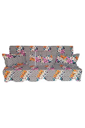 MİRZADE SOFA SOFT KUMAŞ TENTESİZ 28 DNS SÜNGER  SALINCAK MİNDERİ-sofa salıncak siyah sarmaşık