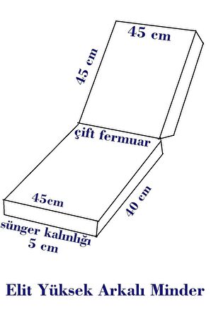 4 ADET ELİT YÜKSEK ARKALI MİNDER DUCK BEZİ-33109-01 V4