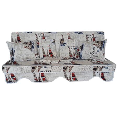 MİRZADE ELİT SALINCAK MİNDERİ TAÇ SU İTİCİ KUMAŞ GRİ SÜNGER FERMUARLI KOMPLE SET-02