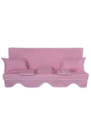 MİRZADE ELİT SALINCAK MİNDERİ SU İTİCİ KUMAŞ GRİ SÜNGER FERMUARLI SET-pembe tdrk 467