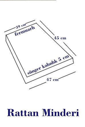 MİRZADE 6 ADET HERA SİESTA MİNDERİ SU GEÇİRMEZ KUMAŞ 5 CM GRİ SÜNGER-TABA