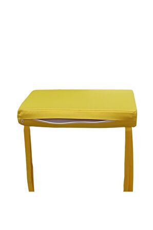 MİRZADE 6 ADET HERA SİESTA MİNDER SU GEÇİRMEZ KUMAŞ 5 CM GRİ SÜNGER-SARI