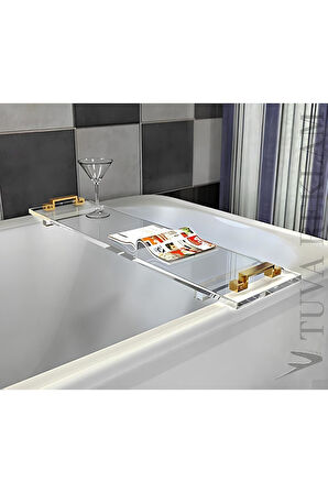 TUVA REKLAM Şeffaf Pleksi Yeni Nesil Banyo Tepsisi ( Çoklu Renk Seçenekli )