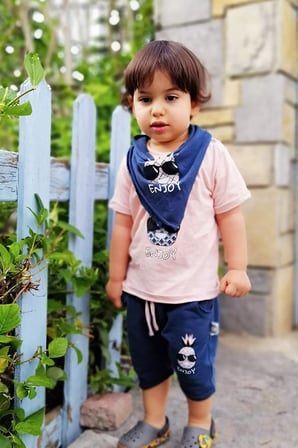 3 PARÇALI %100 PAMUK ANANAS DESENLİ  ERKEK ŞORT TAKIM