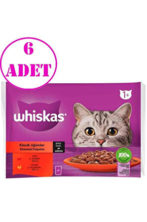 Whiskas Pouch Sos Içinde Sığırlı Ve Tavuklu Yetişkin Kedi Konservesi 85gr (4'LÜ)6 Ad