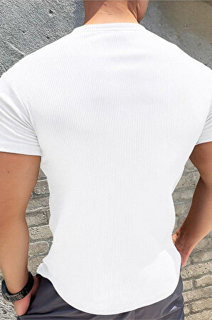 Erkek Kısa Kollu Bisiklet Yaka Burgu Bluz