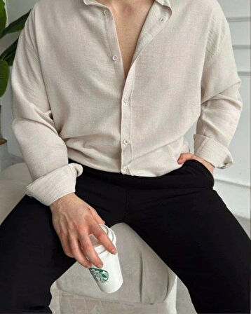 Erkek Uzun Kollu Regular Sofya Keten Gömlek