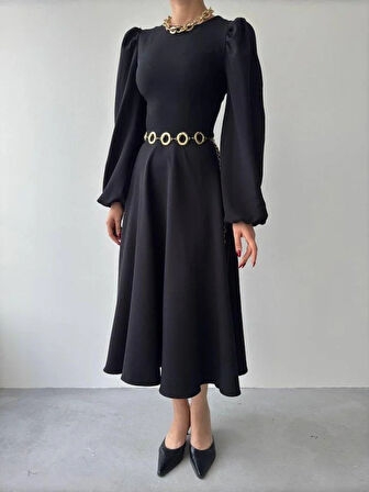 Sali Balon Kol Elbise