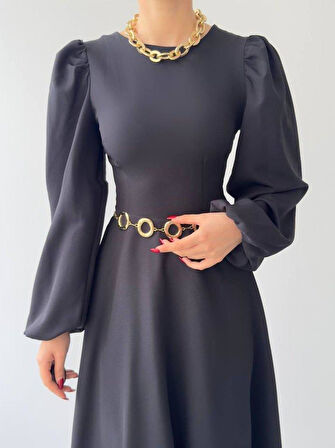 Sali Balon Kol Elbise