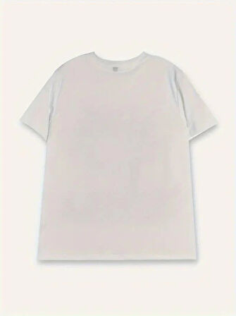 Kadın Kısa Kollu Bisiklet Yaka Kedi Baskılı Süprem Bluz