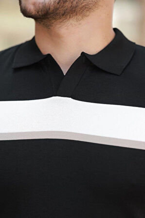 Erkek şerit Desenli Hemşire Yaka Kısa Kollu Tişört