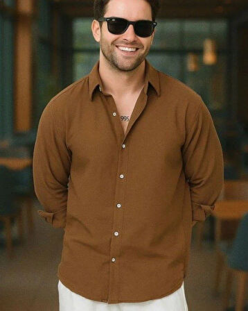 Erkek Uzun Kollu Regular Sofya Keten Gömlek