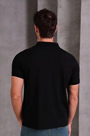 Erkek Slim Fit Pamuklu Yumuşak Doku Nefes Alan Kumaş Yakalı Tişört