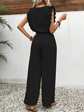 Kadın Kolsuz Bisiklet Yaka Aerobin Bluz Ve Bağcıklı Pantolon