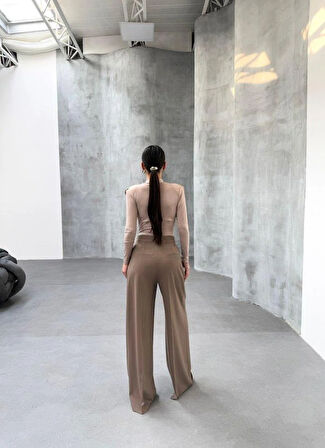 230 Gr Poly Viscose Full Lycra Pi̇leli̇ Palazzo Pantolon