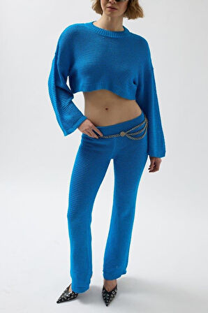 Oversize Triko Bluz Pantolon Takım