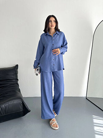 Gömlek Pantolon Ikili Takım - Mavi