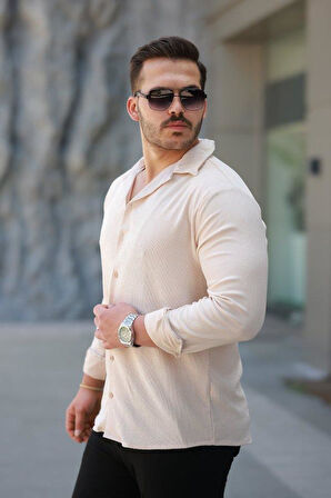 Erkek Kadife Dokulu Uzun Kollu Gömlek