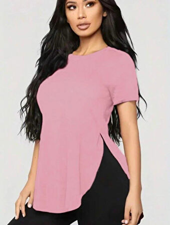 Kadın Türlü Viskon Kumaş Yırtmaç Detaylı Bluz