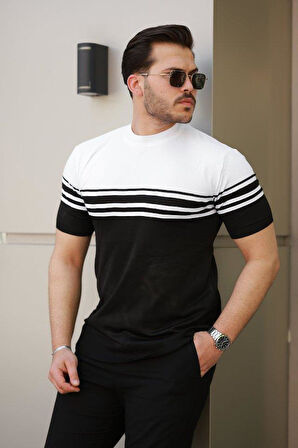 Erkek çizgili Kısa Kollu T-shirt