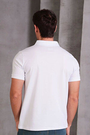Erkek Slim Fit Pamuklu Yumuşak Doku Nefes Alan Kumaş Yakalı Tişört