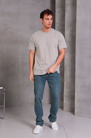 Erkek Relax Fit Bisiklet Yaka %100 Pamuk Rahat Kesim Basic Tişört