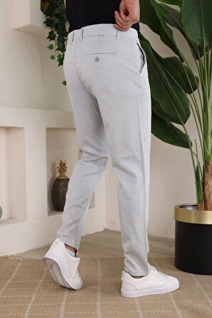 Erkek Casual Slim Fit Cord Desenli Kumaş Pantolon