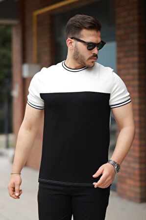 Erkek Parçalı Renk Kısa Kollu Tişört