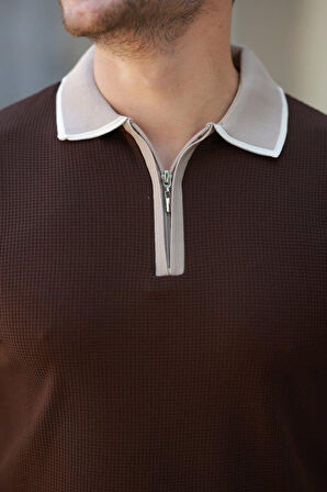 Erkek Renkli Yaka Kısa Kollu Tişört