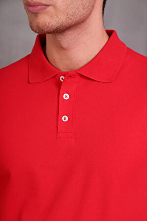 Erkek Slim Fit Pamuklu Yumuşak Doku Nefes Alan Kumaş Yakalı Tişört