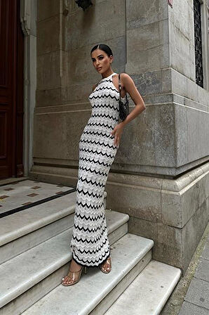 Melina Ajurlu Halter Yaka Elbise 2774