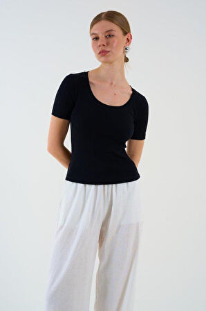 Kısa Kollu T-shirt - Siyah