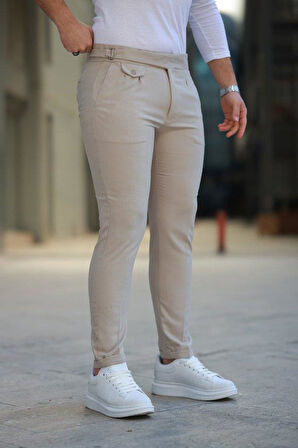 Erkek Bel Toka Detaylı Pileli Pantolon