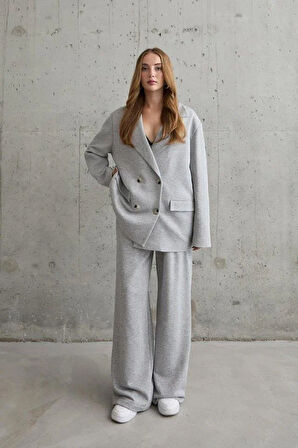 Gri 3-İplik Comfort Ceket Ve Pantolon Takım