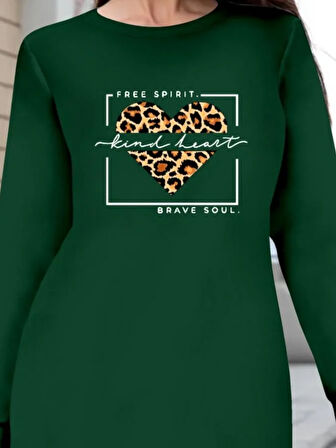 Kadın Uzun Kollu Bisiklet Yaka Desenli Viskon Iki Iplik Bluz