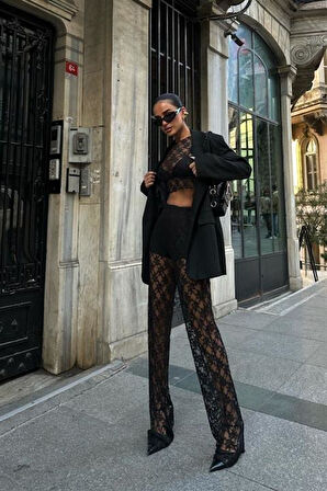 Evelyne Crop Dantelli Takım 9751-08