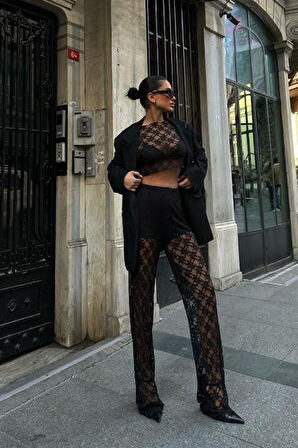 Evelyne Crop Dantelli Takım 9751-08