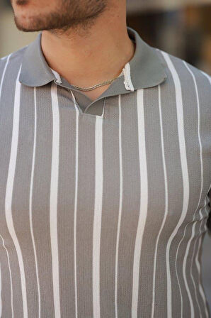 Erkek Yakalı örme Kumaş Kısa Kollu T-shirt