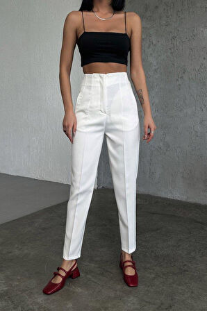 Yüksek Bel Pensli̇ Pantolon