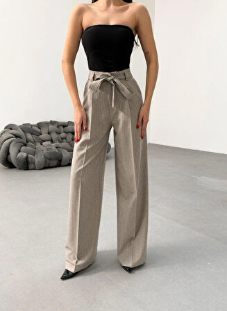 Sante Çi̇zgi̇li̇ Bel Kuşakli Palazzo Pantolon