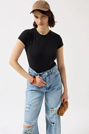 Likralı Basic T-Shirt