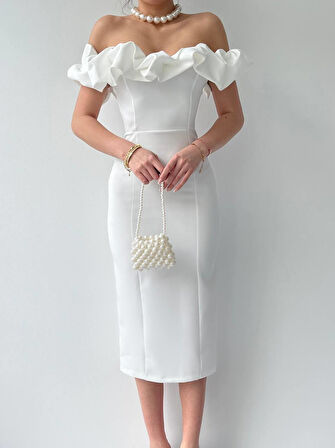 Popi Madonna Yaka Kalem Elbise