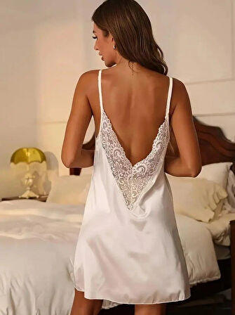 Kadın Ip Askılı Dantelli Sandy Gecelik