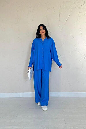 Saks Alice Gömlek Ve Bol Kesim Pantolon Takım