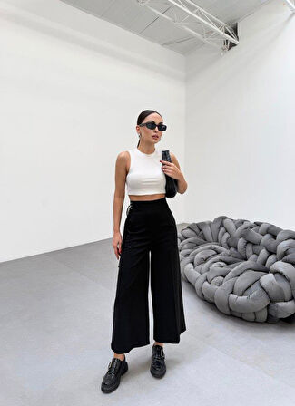 230 Gr Poly Viscose Full Lycra Metal Toka Aksesuarli Pantolon