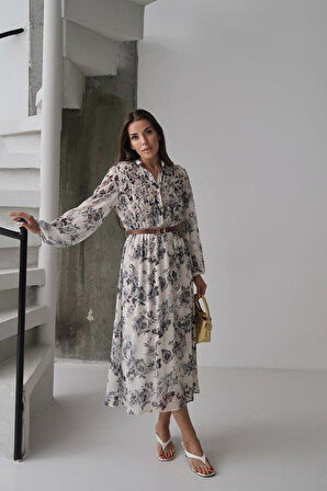 Siyah Biye Detaylı Elbise