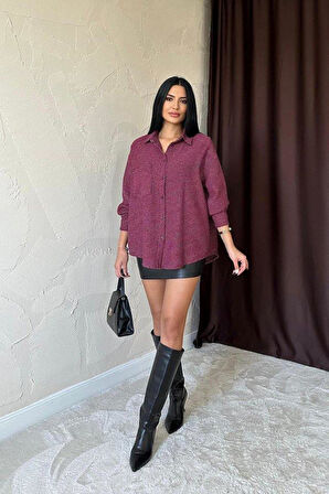 Fuşya Işıltılı Gömlek